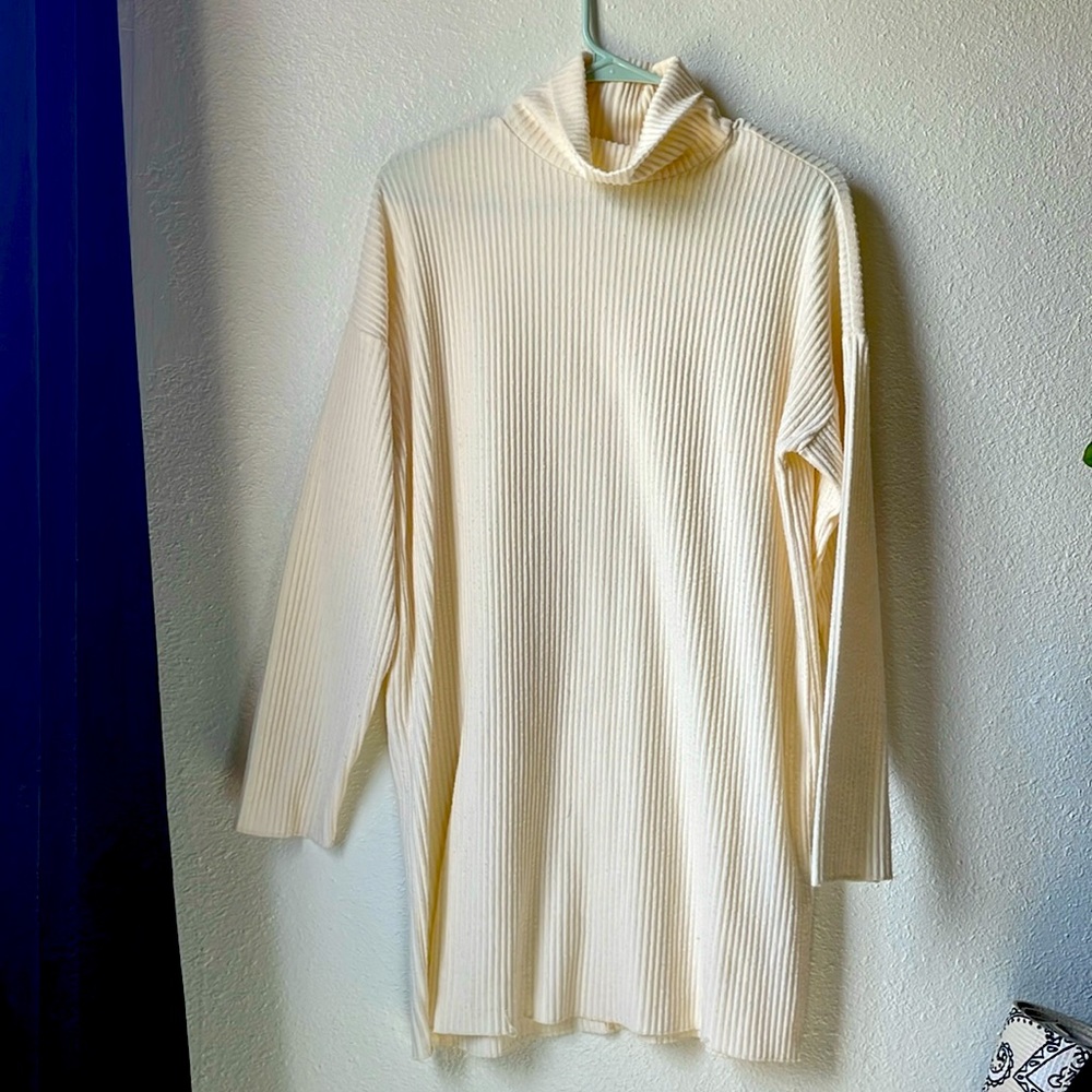 Cream sweater dress